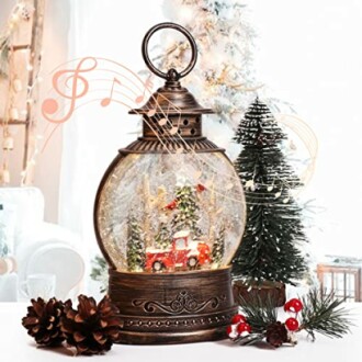 Red Truck Lighted Snow Globe